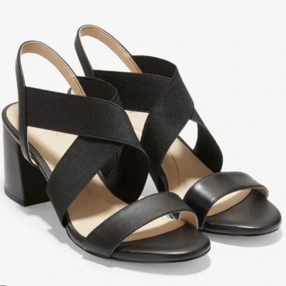 Cole Haan Aniston Women's Black Elastic Sandal - Picture 1 of 8